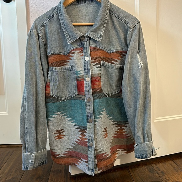 Jackets & Blazers - Denim shacket LIKE NEW!